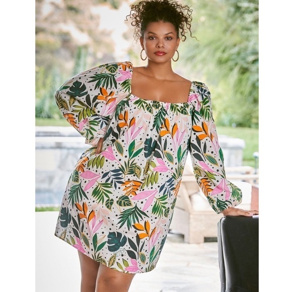 Eloquii Dresses & Skirts - Eloquii size 22/24 full mini dress tropical palm leaf print